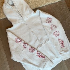 Brandy Melville white Hoodie with angel graphic